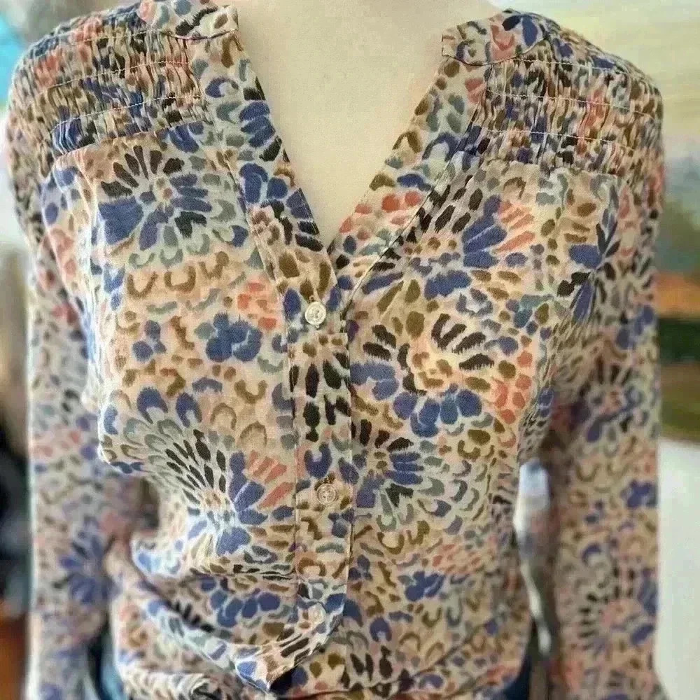 Lightweight colorful button down shirt